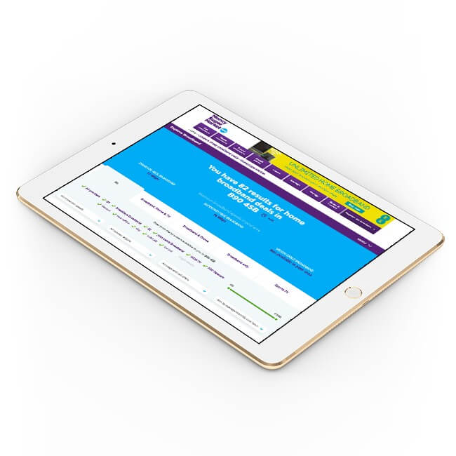 MoneySuperMarket: Broadband Comparison Results Image