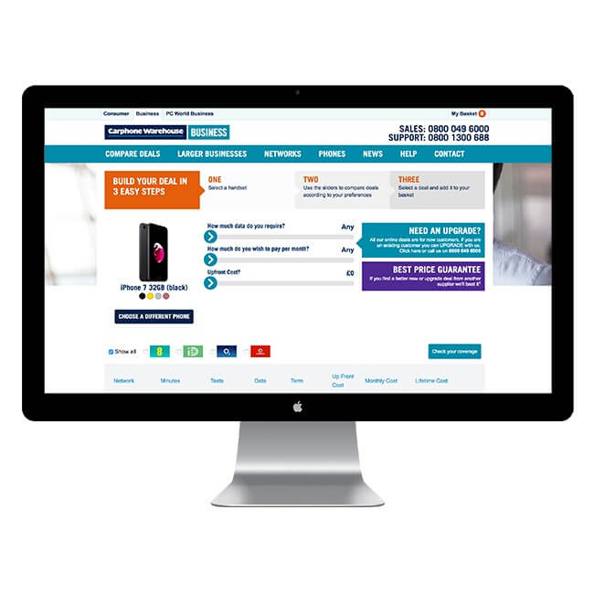 Carphone Warehouse: Business Ecommerce Website Solution Image