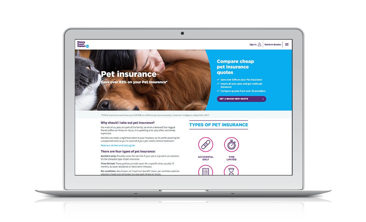 MoneySuperMarket: Pet Insurance White Label (Redesign) Brief Image