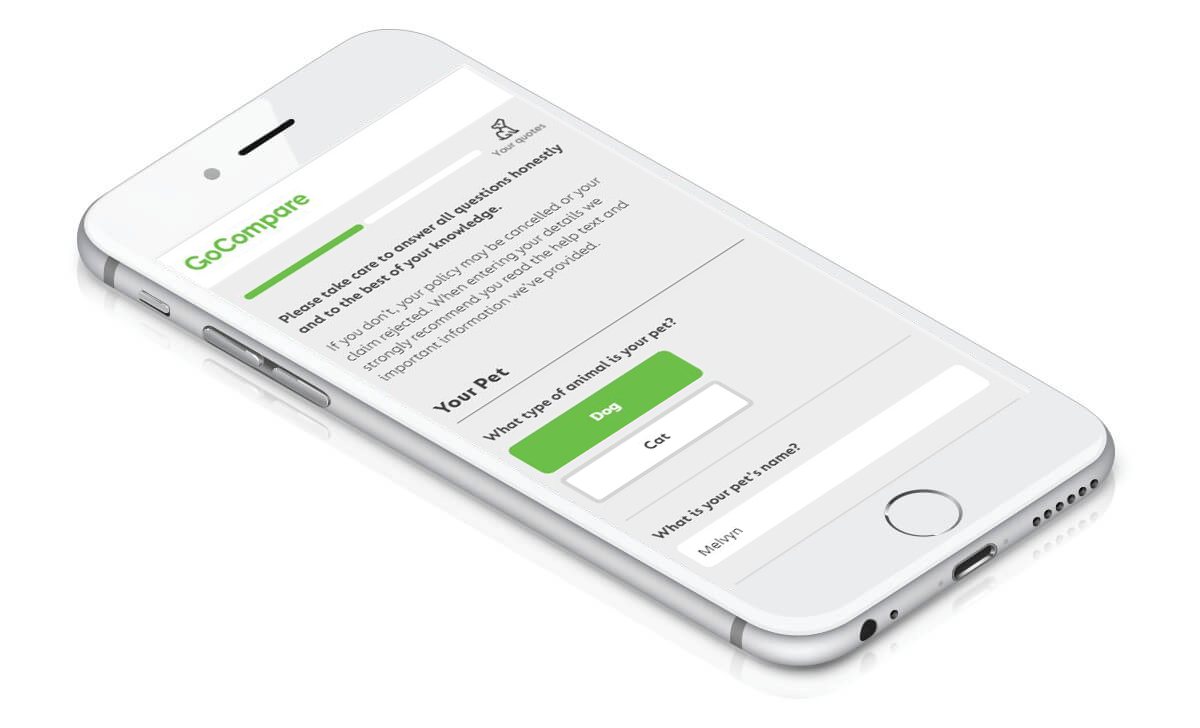 GoCompare: Pet Insurance comparison service Results Image